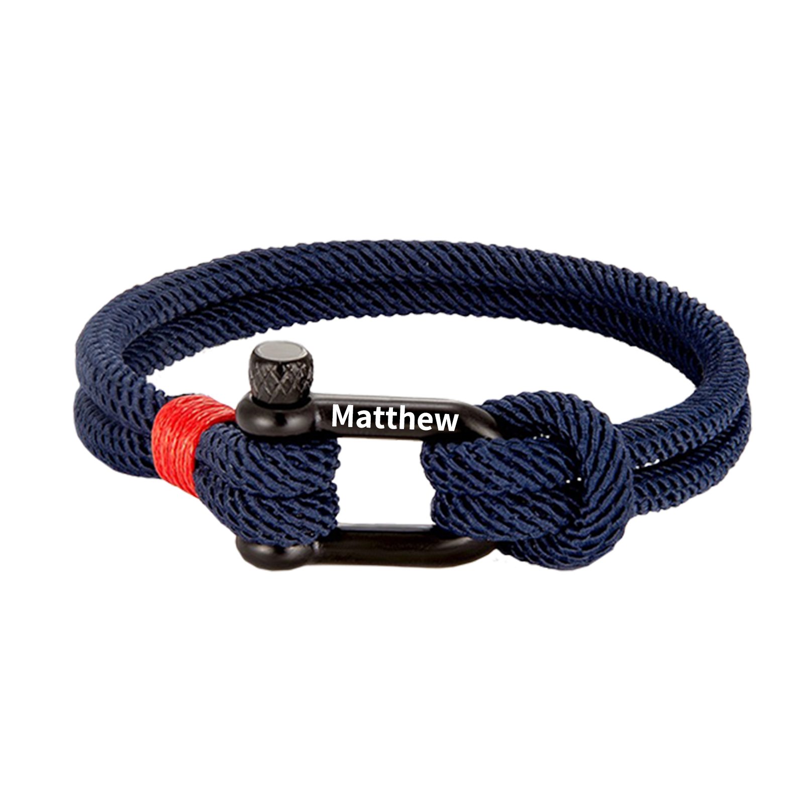 Herren Personalisierter 1 Name Edelstahl Hufeisenschnalle Handseil Armband-An meinen Sohn Glaube an dich selbst-Geschenk mit Nachrichtenkarte