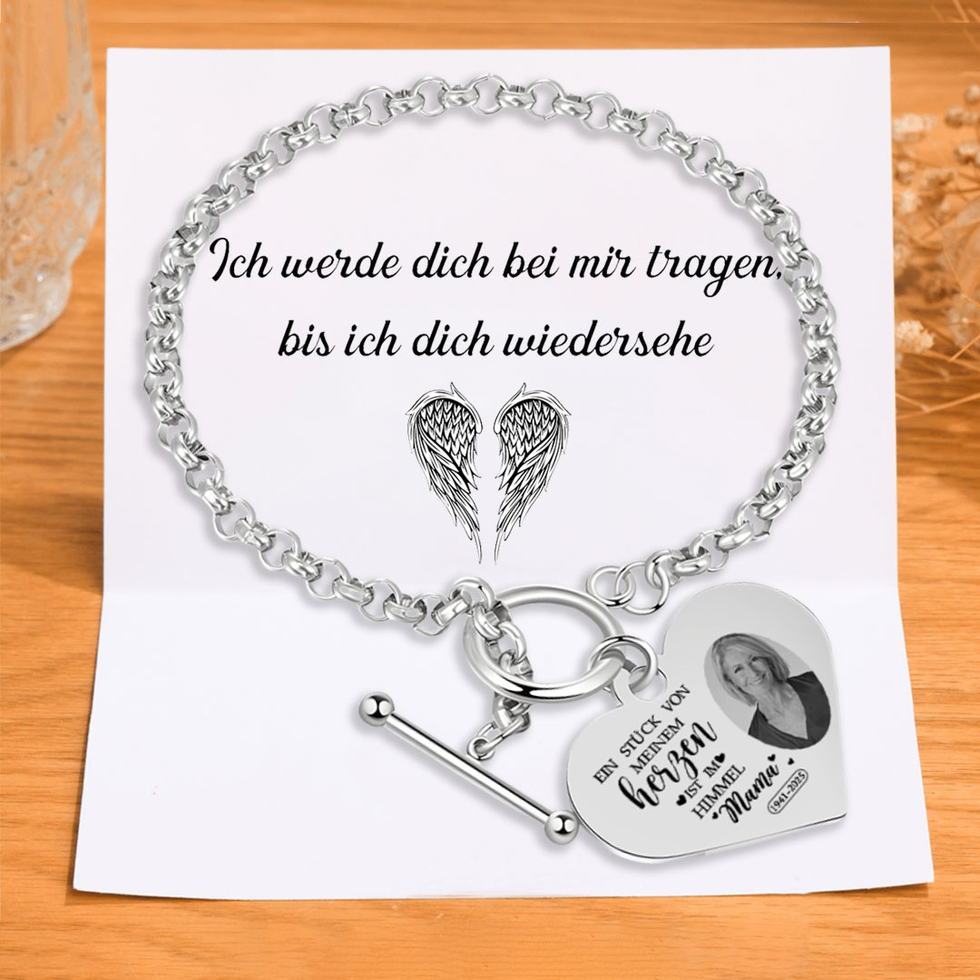 Personalisiertes Erinnerungs-Herzarmband mit Foto