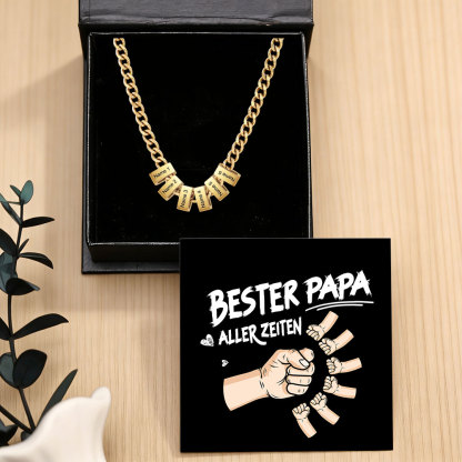 Personalisierte Cuban-Link-Halskette für Herren mit 1–6 Namen