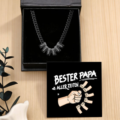 Personalisierte Cuban-Link-Halskette für Herren mit 1–6 Namen