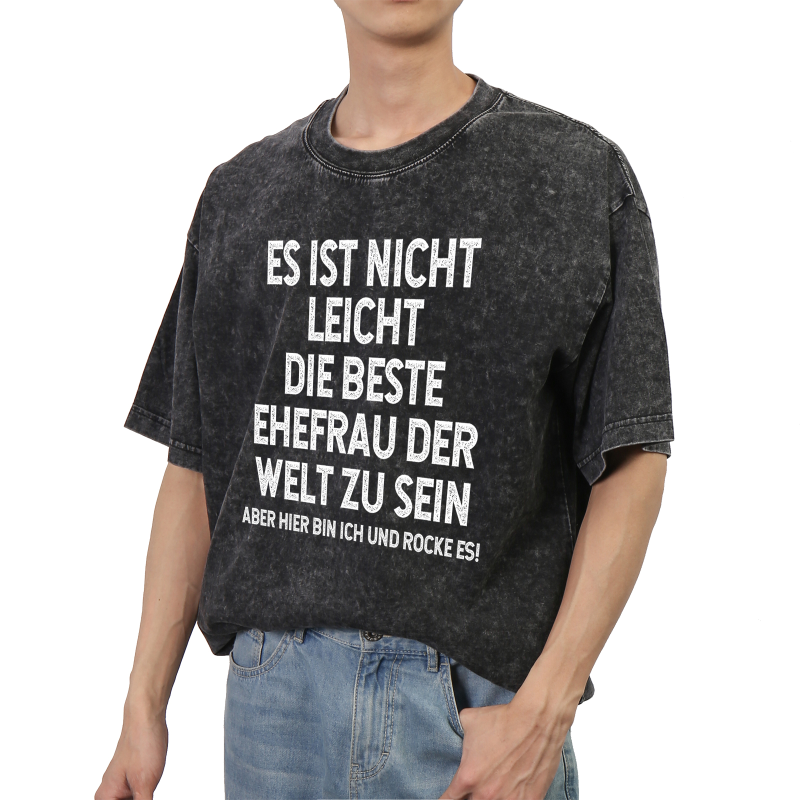 Personalisierte Paar Schwarz T-Shirts – Ehefrau- und Ehemann Designs in zwei Varianten