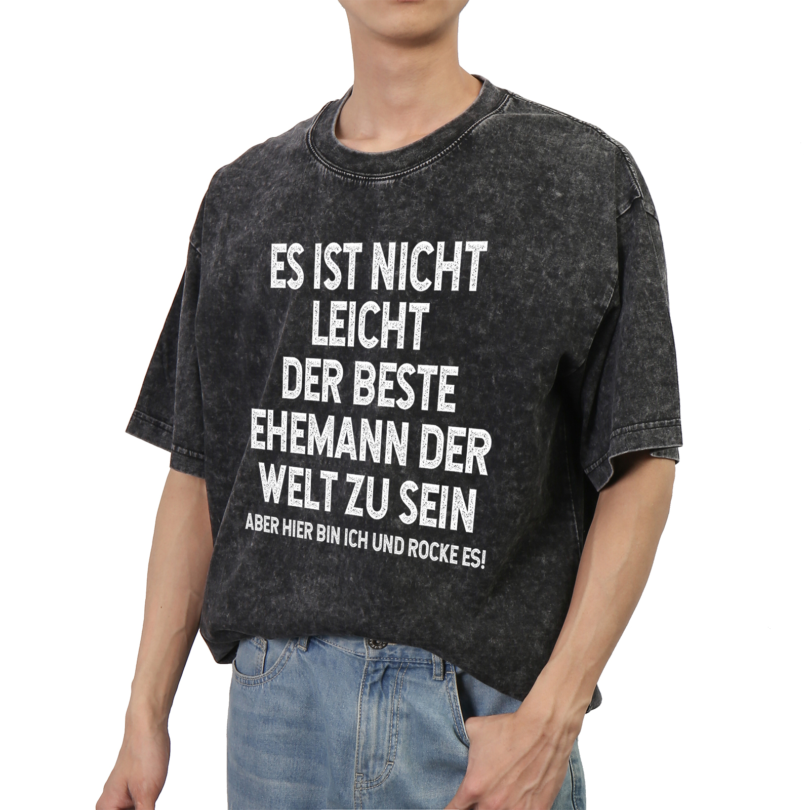 Personalisierte Paar Schwarz T-Shirts – Ehefrau- und Ehemann Designs in zwei Varianten