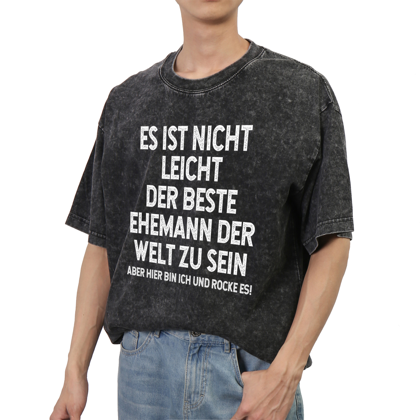 Personalisierte Paar Schwarz T-Shirts – Ehefrau- und Ehemann Designs in zwei Varianten