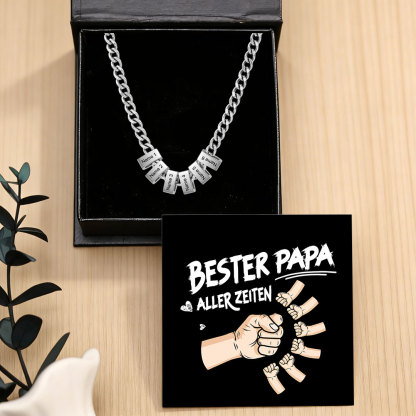 Personalisierte Cuban-Link-Halskette für Herren mit 1–6 Namen