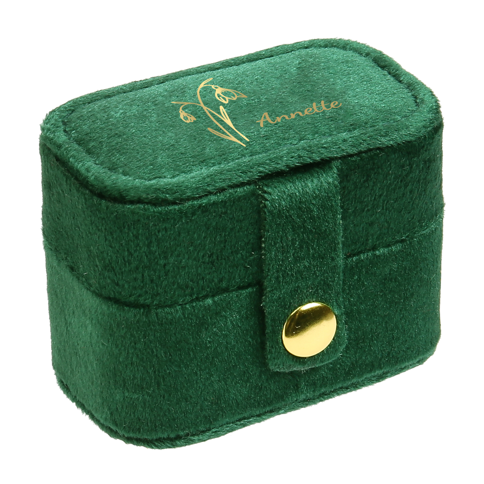 Personalisierbarer Name & Geburtsblume Velvet Schmuckaufbewahrung Schmuckzubehör Aufbewahrungsbox für Schmuck