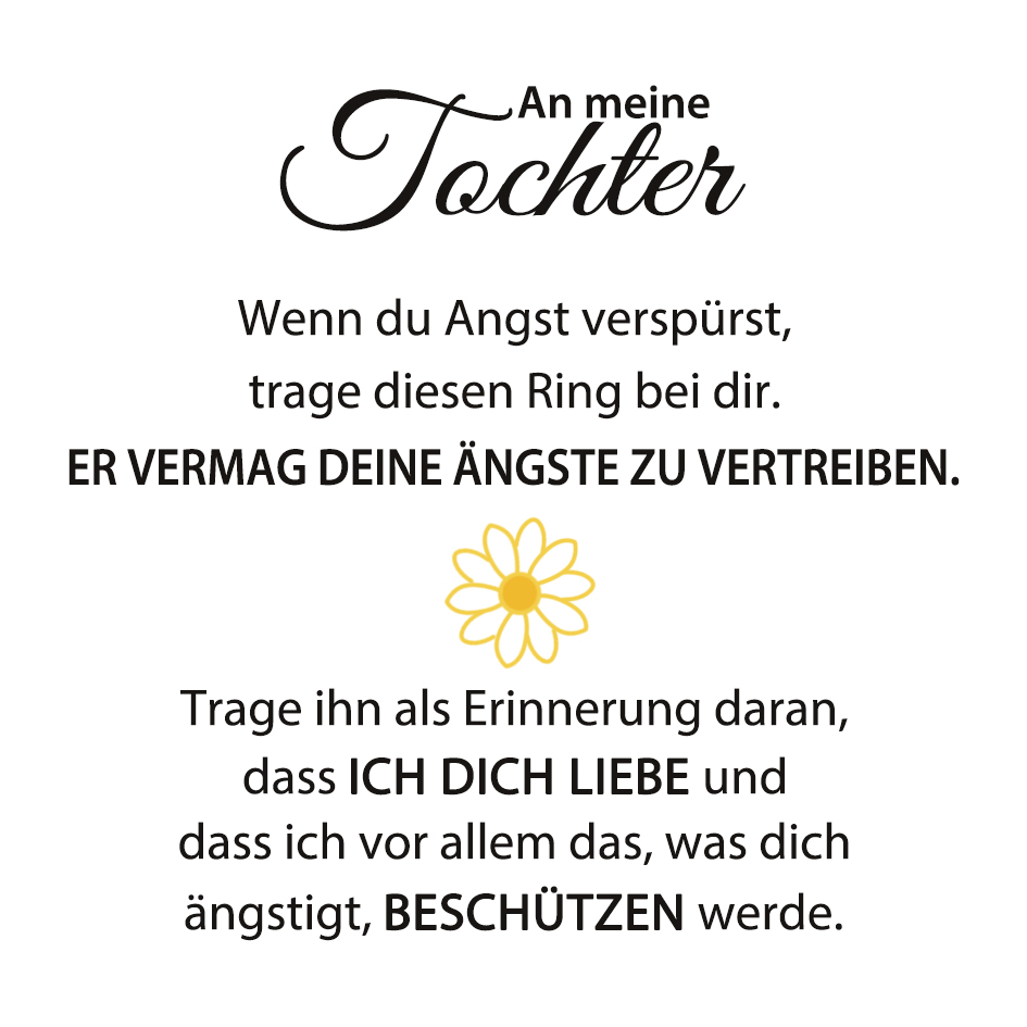 Kleeblatt Offener Ring- An Meine Tochter- Geschenk mit Nachrichtenkarte