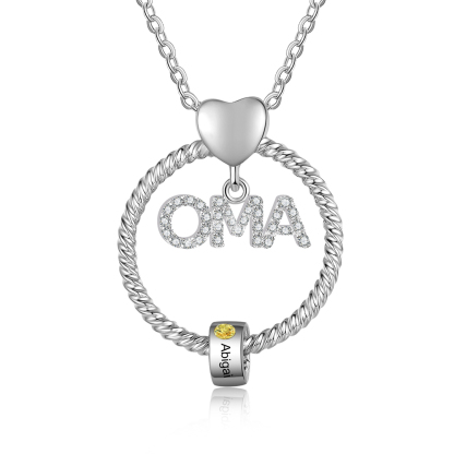 Personalisierter 1 Name Gravur "OMA" Halskette mit 1 Geburtsstein