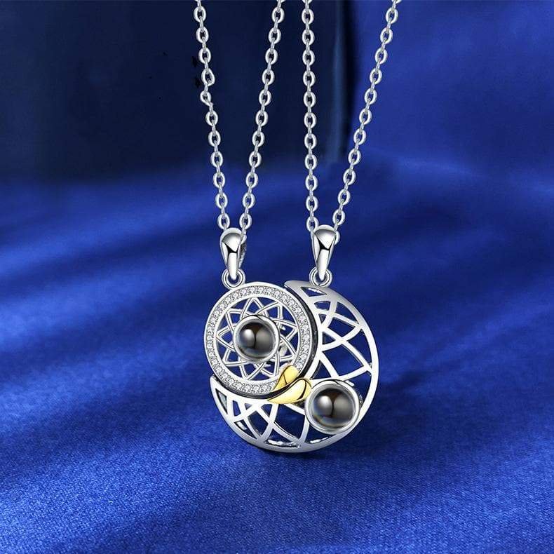 Ich Liebe Dich Halskette – 100 Sprachen Projektion, Personalisierbar Mit Foto | Nanotechnologie-Stein, Inkl. Geschenkbox