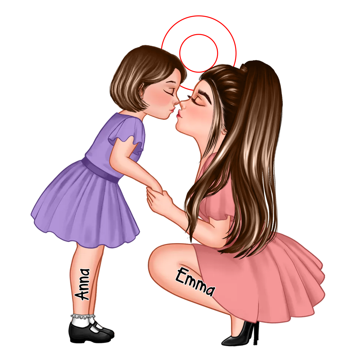 Personalisierter Schlüsselanhänger aus Acryl -Mama & Tochter