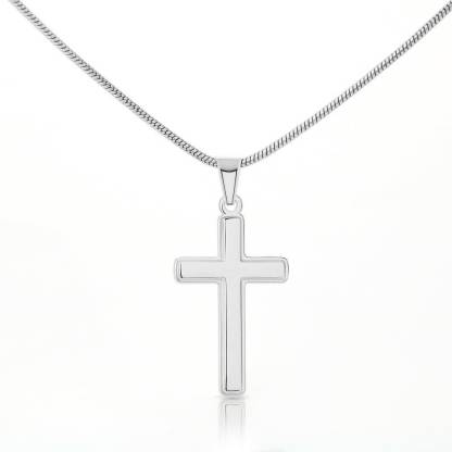 925 Sterling Silber Kreuz Halskette-An Meinen Mann-Geschenk mit Nachrichtenkart