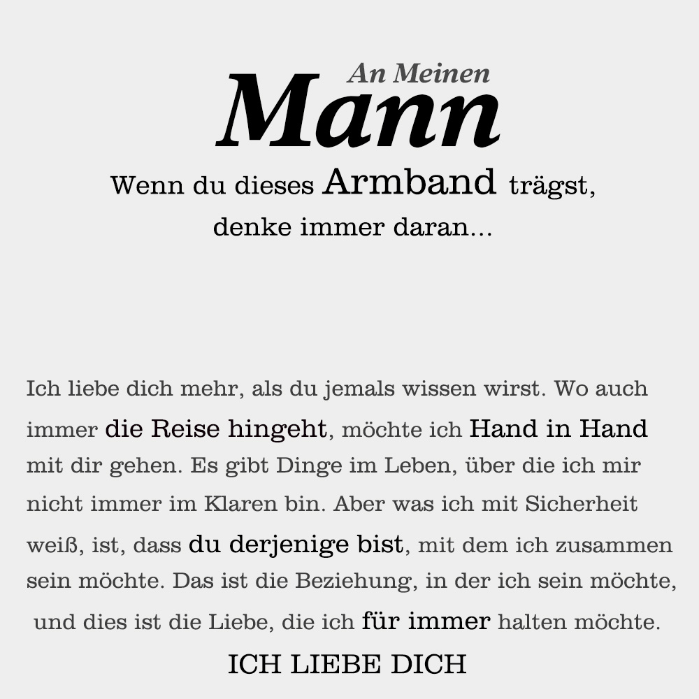 Herren Kubanisches Armband- An Meinen Mann"Das ist die Beziehung, in der ich sein möchte"-Geschenk mit Nachrichtenkarte