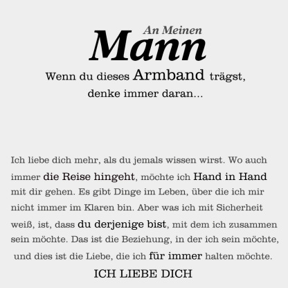 Herren Kubanisches Armband- An Meinen Mann"Das ist die Beziehung, in der ich sein möchte"-Geschenk mit Nachrichtenkarte