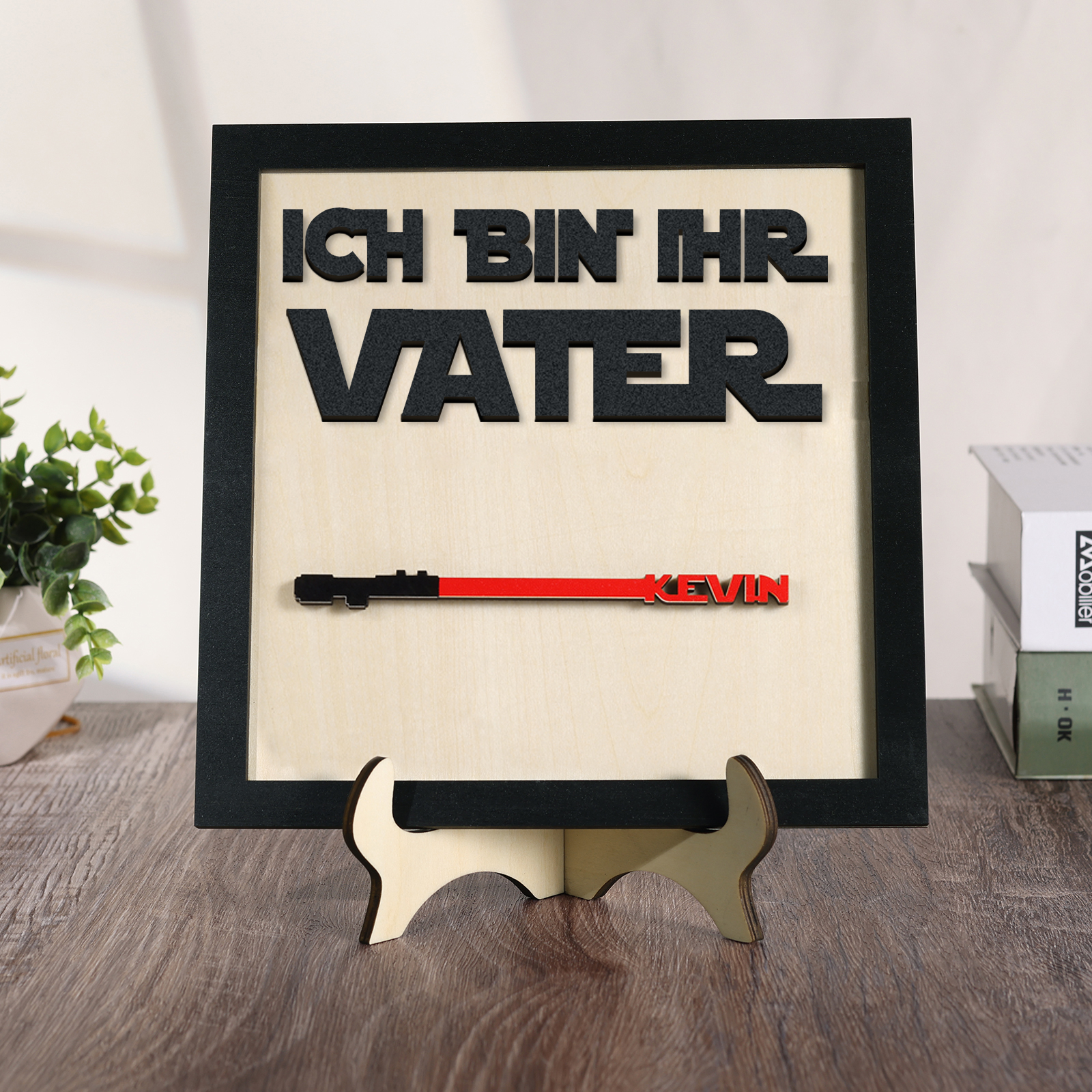 Papa Holz Deko-Personalisierbarer 1 Name -Ich bin ihr Vater- Ornament Holzdekoration für Vater