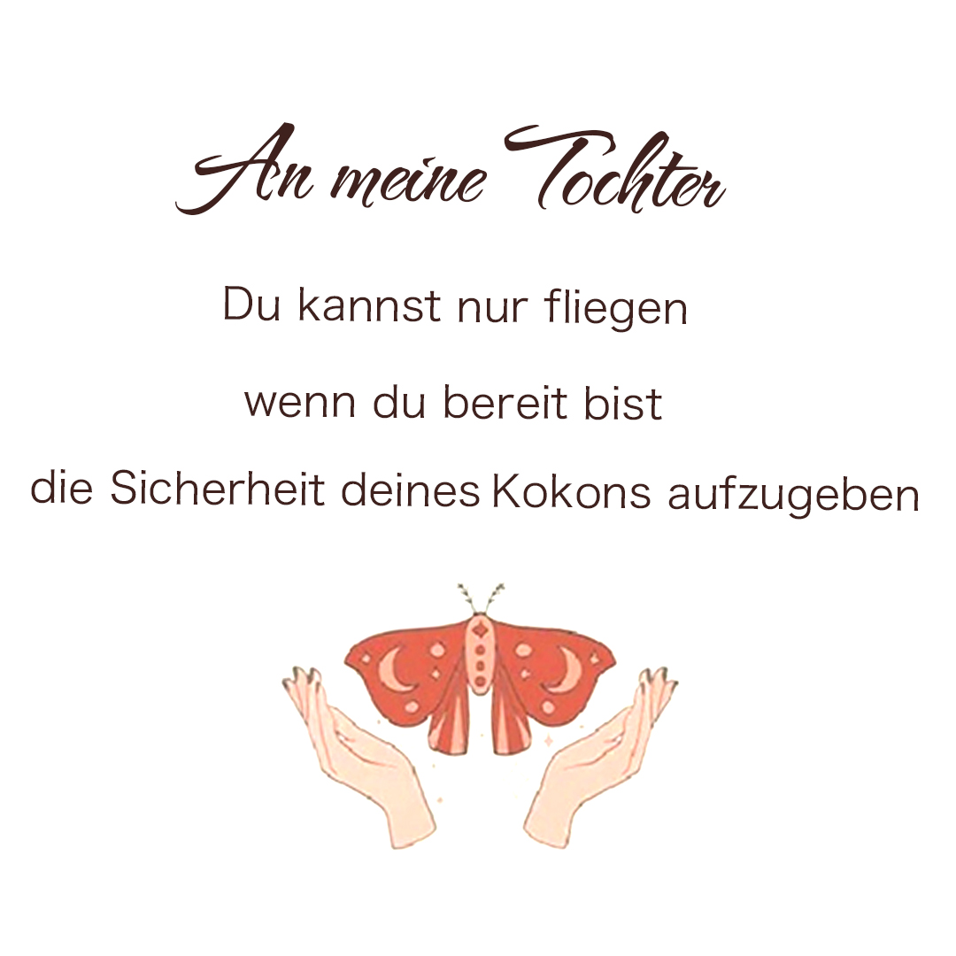 925 Sterling Silber Schmetterling Offener Ring- An Meine Tochter- Geschenk mit Nachrichtenkarte