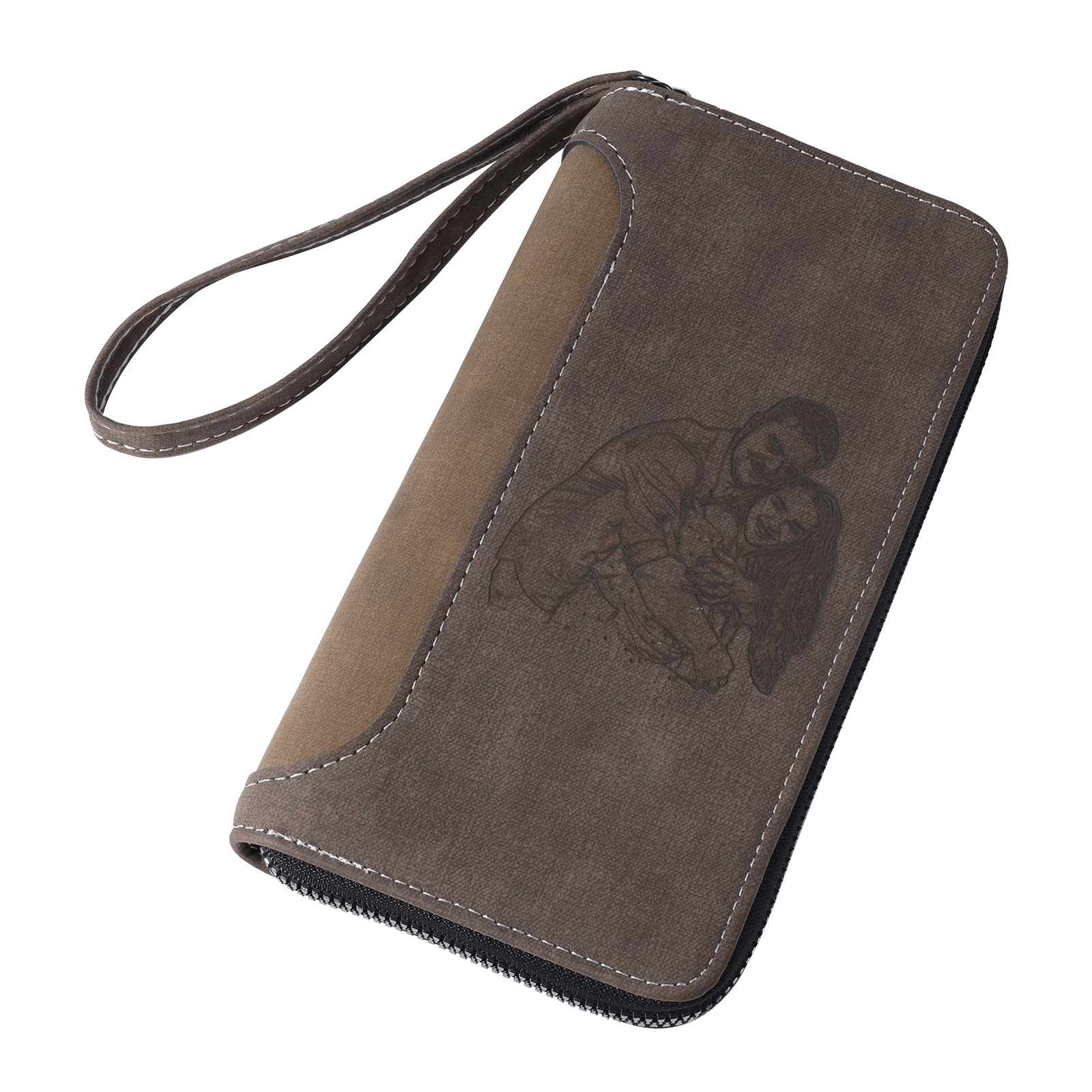 Personalisiertes 1 Foto und Text PU Leder Geldbörse langes Portemonnaie