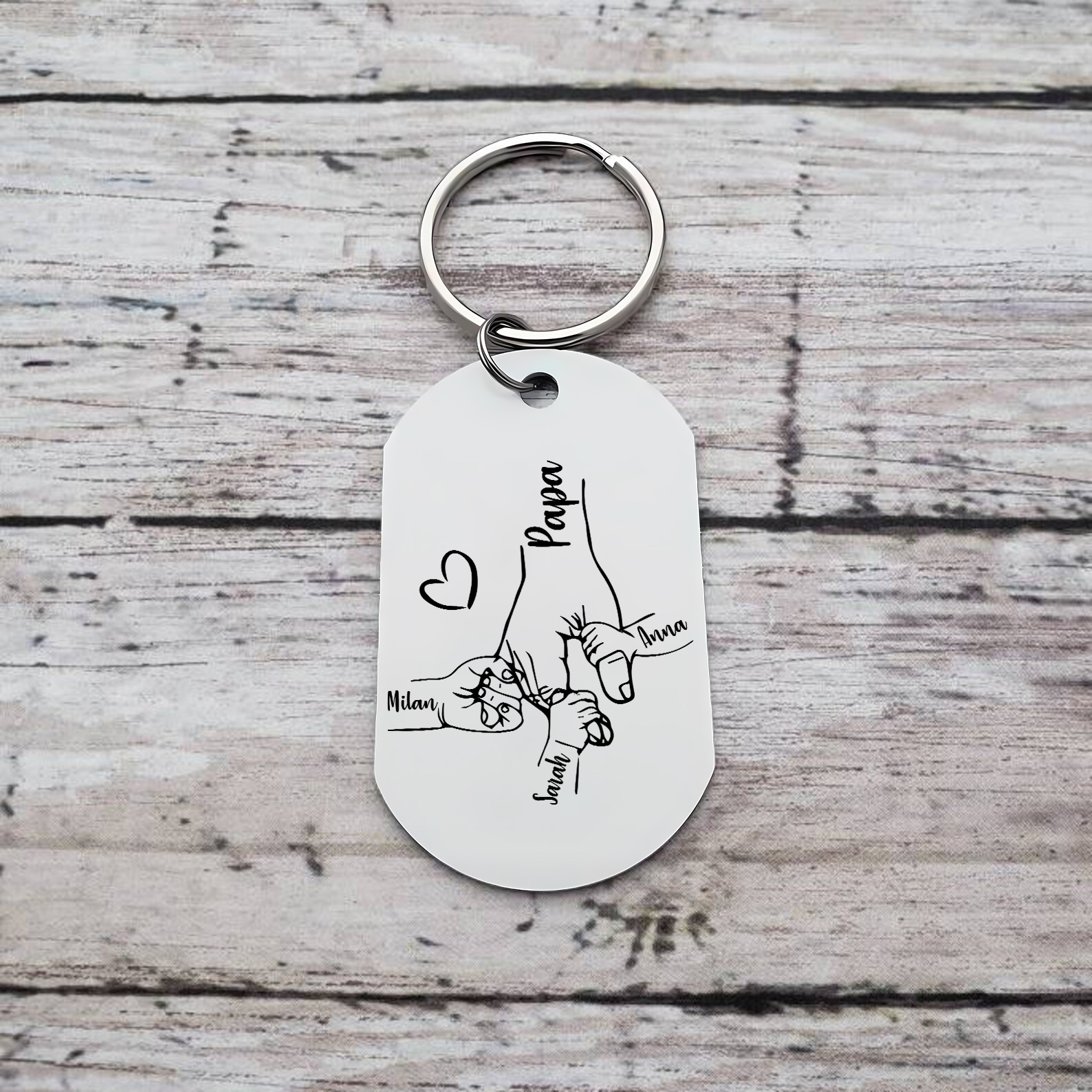 Personalisierbare 3 Namen Papa Hand Schlüsselanhänger-Lieber Papa du hast ja bereits uns-Geschenk für Vater Vatertag
