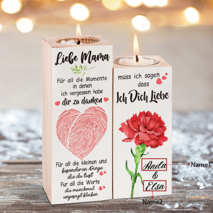 Personalisierte 2 Namen Kerzenhalter-Liebe Mama  muss ich sagen, dass ich dich liebe-Geschenk für Mutter