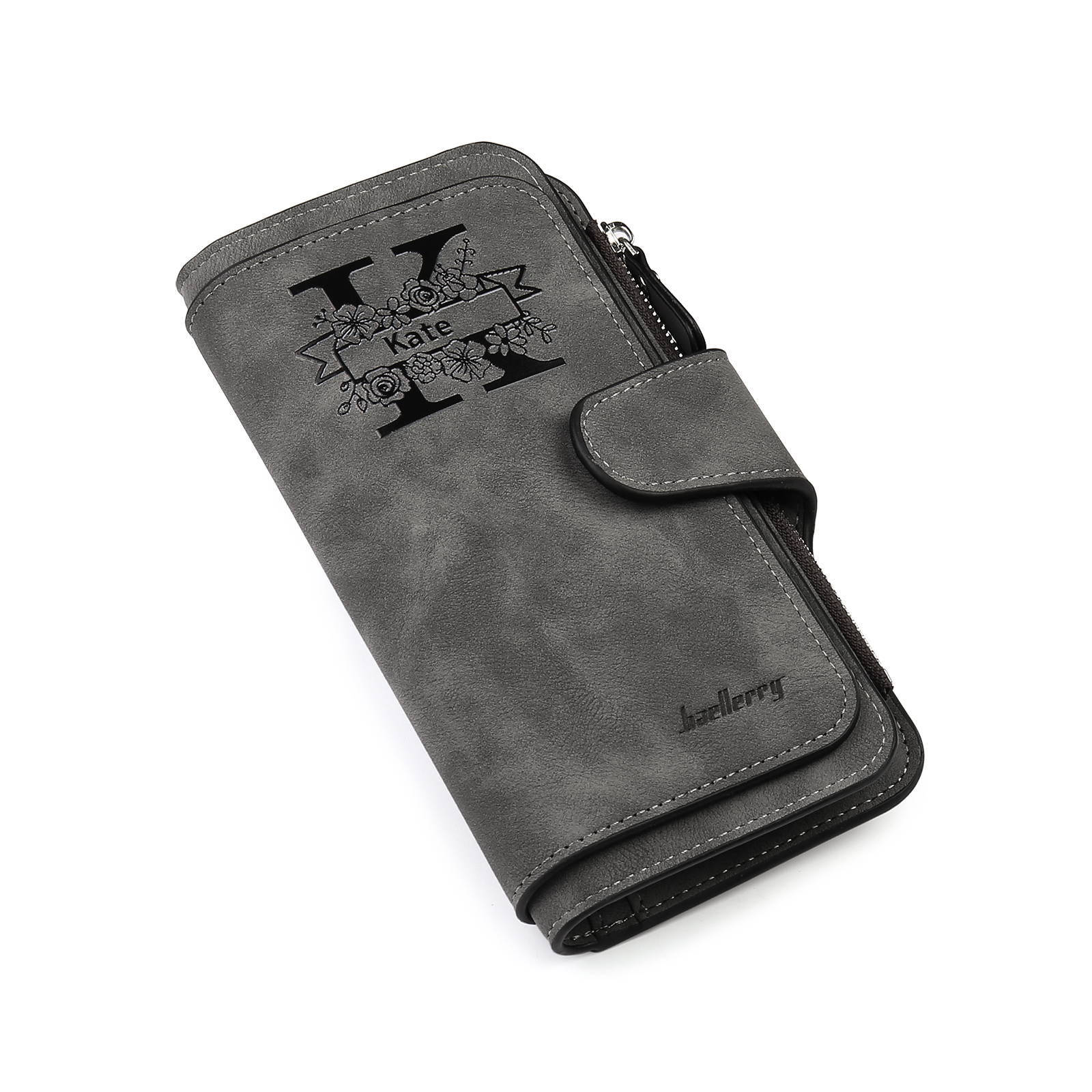 Damen Personalisierter Name & Buchstabe & Foto & Text PU Leder Geldbörse mit Reißverschluss