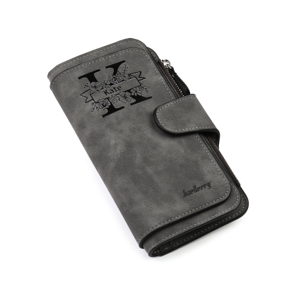 Damen Personalisierter Name & Buchstabe & Foto & Text PU Leder Geldbörse mit Reißverschluss