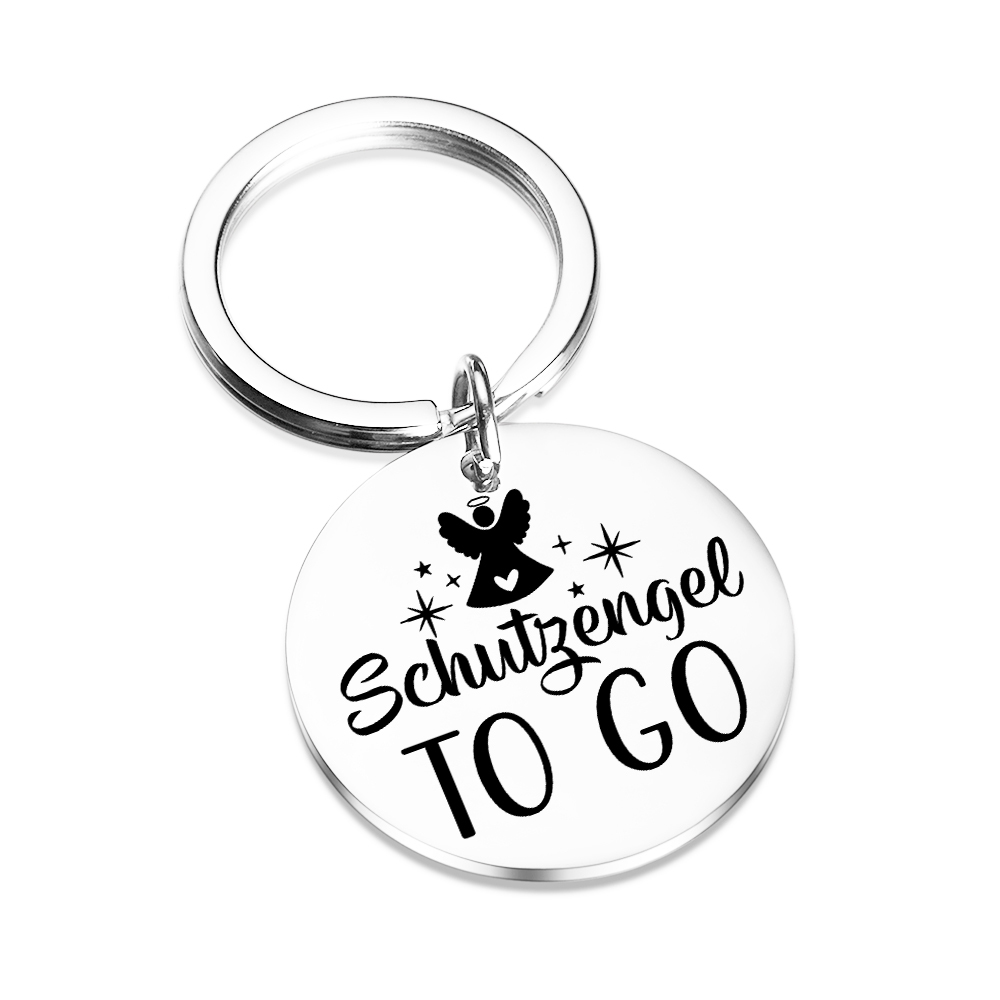 Personalisierte Schutzengel Foto-Kindertag Schlüsselanhänger Edelstahl rund für Kind
