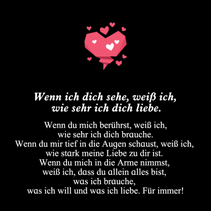 Personalisierbar Datum & 2 Buchstaben Paar Schlüsselanhänger-Wenn ich dich sehe, weiß ich, wie sehr ich dich liebe-Geschenk mit Nachrichtenkarte