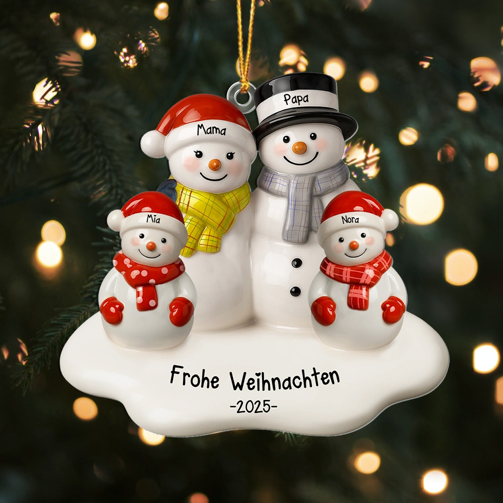 Personalisierter Familien-Weihnachtsbaumschmuck, individuell gestaltbar bis 2025 – Herzliches Weihnachtsgeschenk für Mama, Papa, Kinder und Großeltern | Kettenmachen