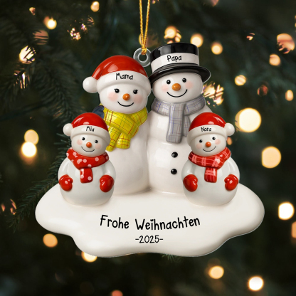 Personalisierter Familien-Weihnachtsbaumschmuck, individuell gestaltbar bis 2025 – Herzliches Weihnachtsgeschenk für Mama, Papa, Kinder und Großeltern | Kettenmachen