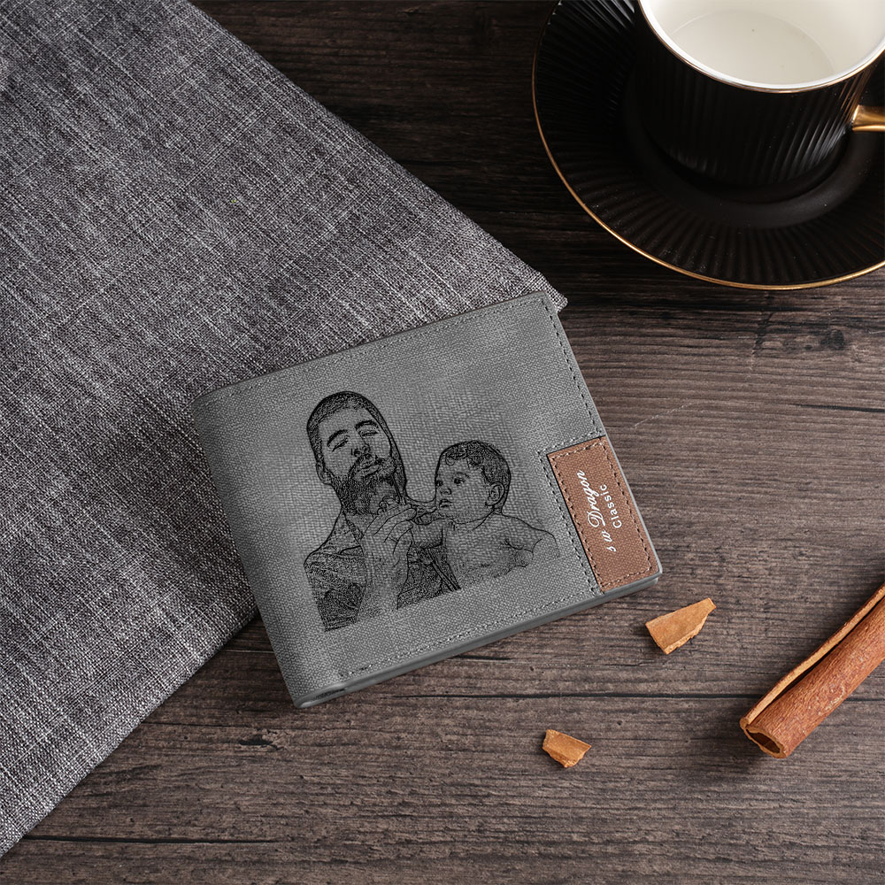 Benutzerdefinierte Foto & Name Geldbörse - Brieftasche für Männer 