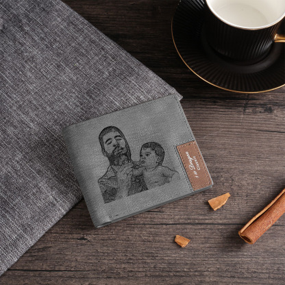 Benutzerdefinierte Foto & Name Geldbörse - Brieftasche für Männer 