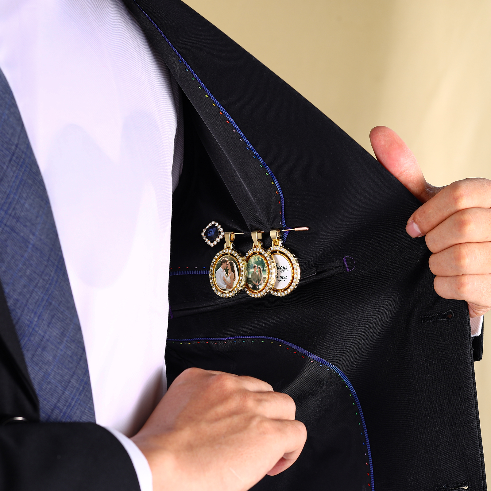 Personalisierter Brautstrauß-Anhänger mit Foto & Wunschtext – Emotionaler Hochzeits-Pin als Geschenk zur Hochzeit