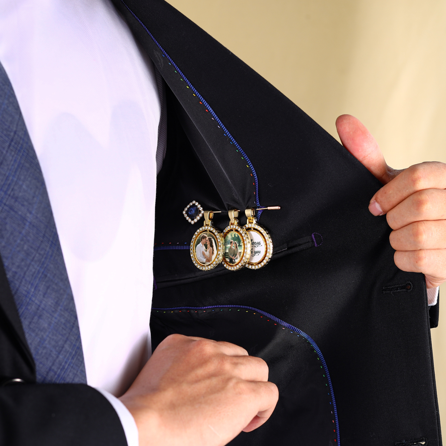 Personalisierter Brautstrauß-Anhänger mit Foto & Wunschtext – Emotionaler Hochzeits-Pin als Geschenk zur Hochzeit