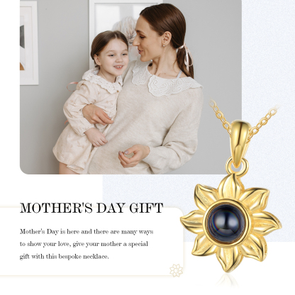 Personalisierte Foto Sonnenblume Projektion Halskette