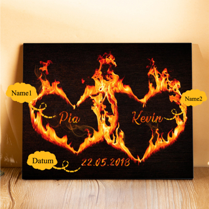 Pärchen Holzbild-Personalisierte 2 Namen & Datum Holzdekoration-für Paare