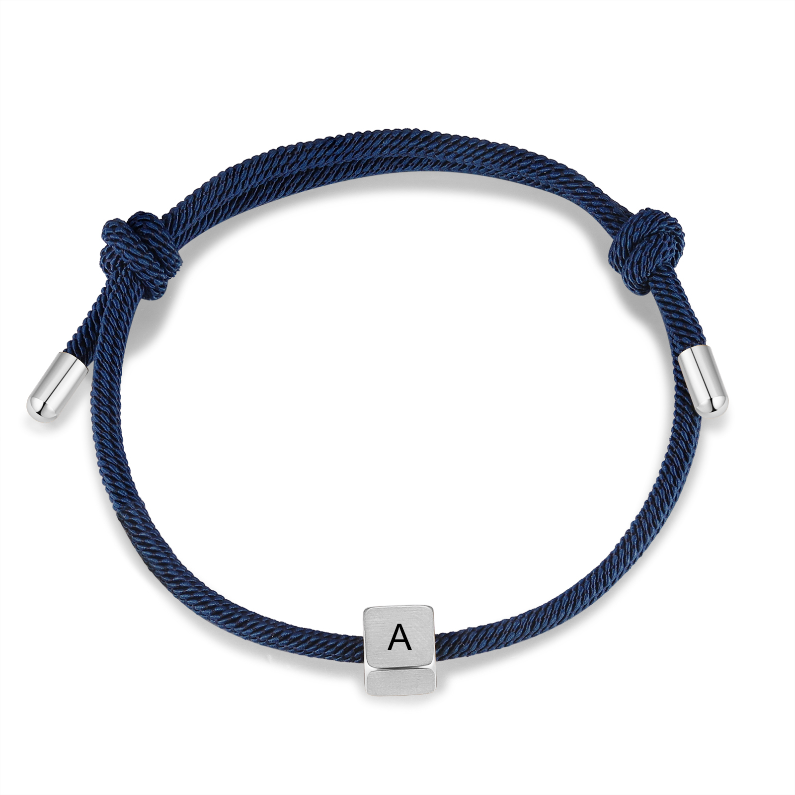 Personalisierter Buchstabe Edelstahl Blau Handseil Armband