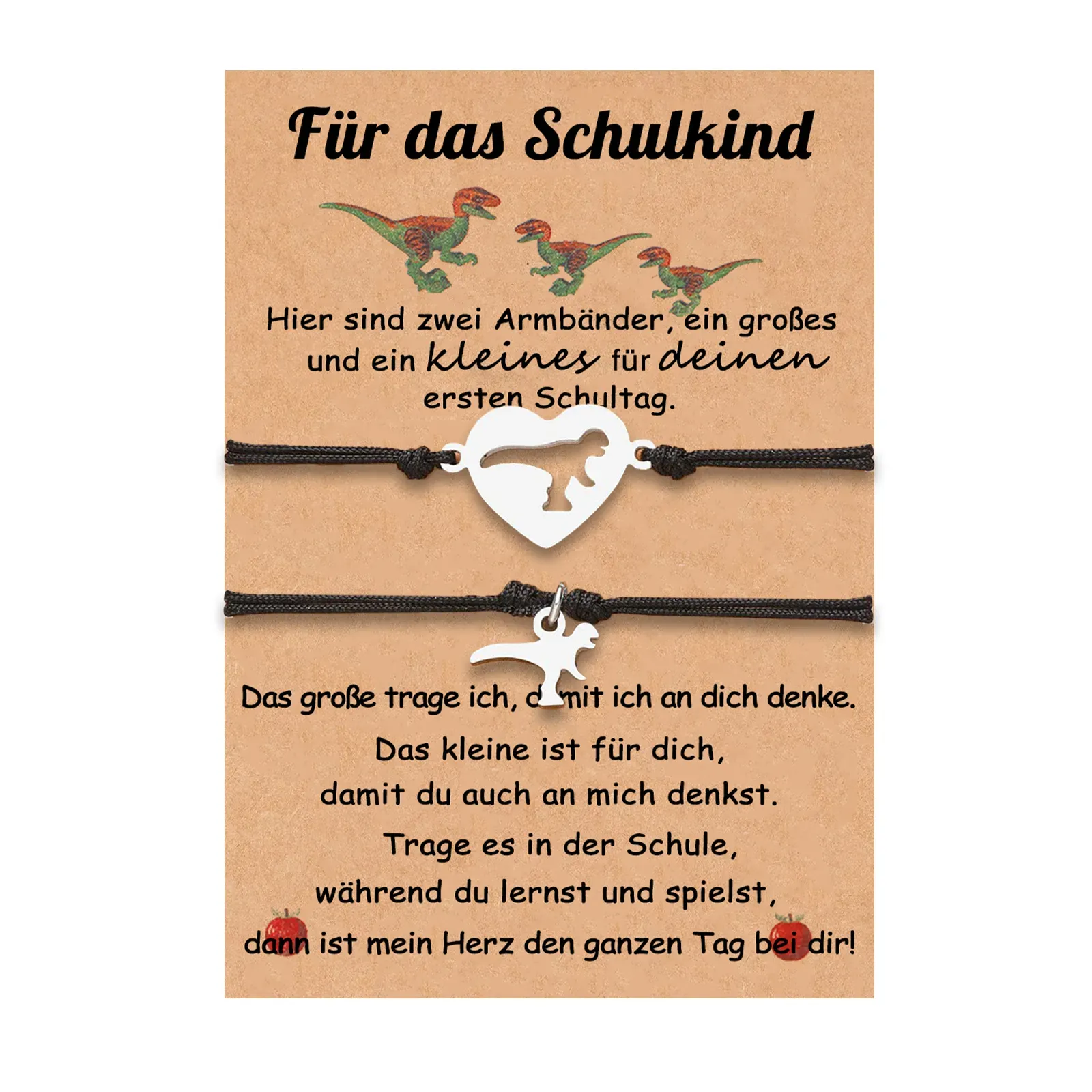 [Copy]Schulanfang Geschenkset -Personalisierter Name & Datum Emaille Tasse & 20 cm Lineal & Dino Armbänder Set - Geschenk für Schulkind mit Geschenk Box