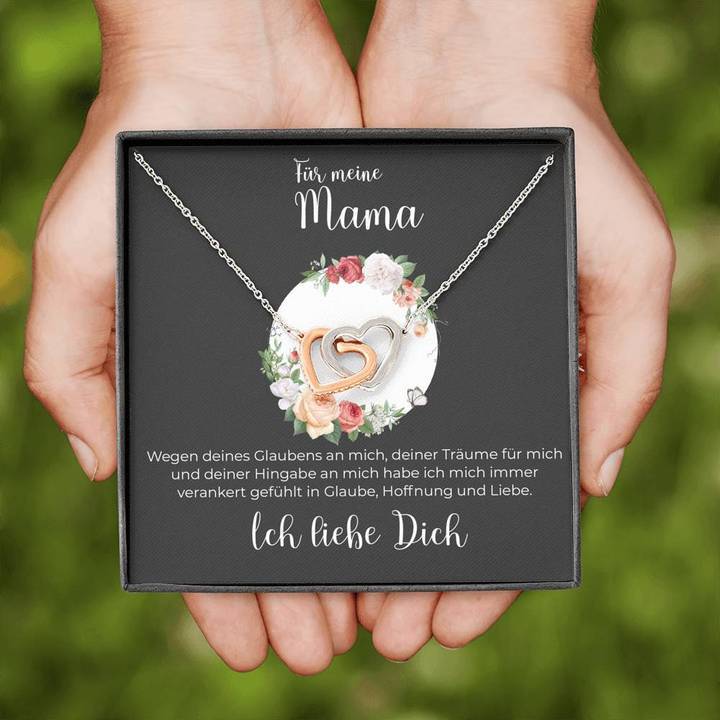 S925 Silber Herz Halskette - Für Meine Mama von Kind - Muttertag Geschenk mit Nachrichtenkarte 