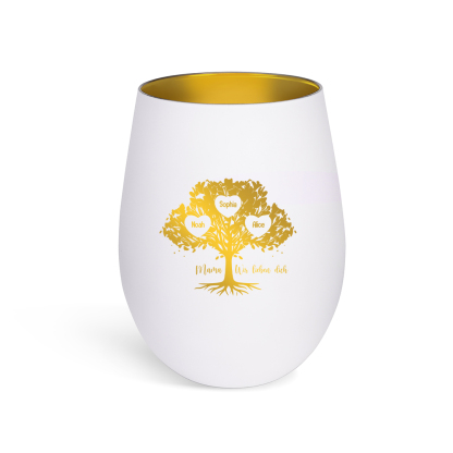 Personalisierter Kerzenhalter aus Glas mit Familienbaum, mit bis zu 10 Namen personalisiert