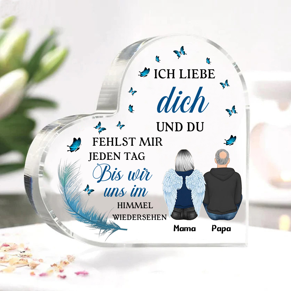 Personalisierte 2 Namen Acryl-Deko-Du fehlst mir jeden Tag-Trauer Schreibtischdekoration