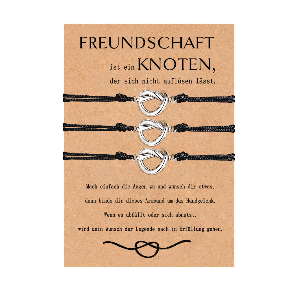 Knoten Armbänder Set für beste Freundin-Freundschaft ist ein Knoten, der sich nicht auflösen lässt-Freundschaft Geschenk mit Nachrichtenkarte