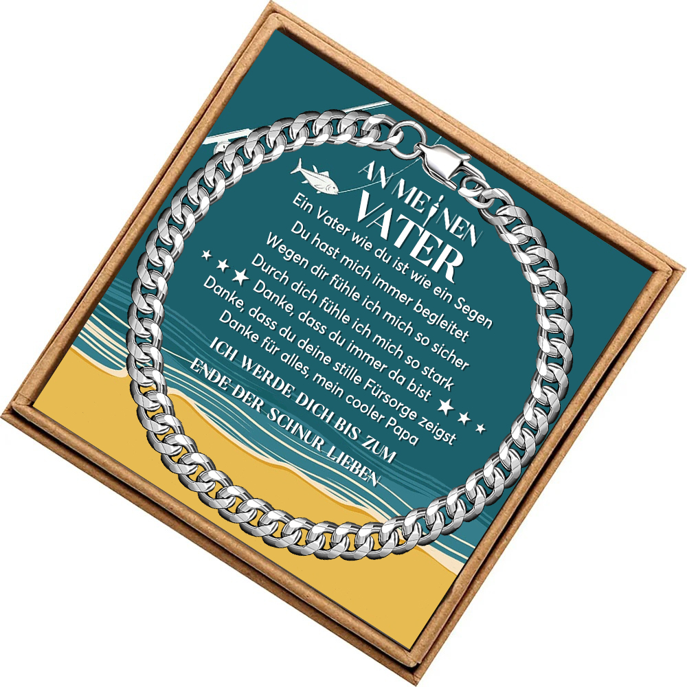 Herren Armband- An Meinen Papa Ich werde dich bis zum Ende der Schnur lieben-Geschenk mit Nachrichtenkarte
