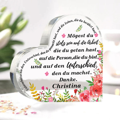 Dankbarkeit-Personalisierter 1 Name  Acryl-Unterschätze nie den Unterschied, den du gemacht hast-Deko-Schreibtischdekoration