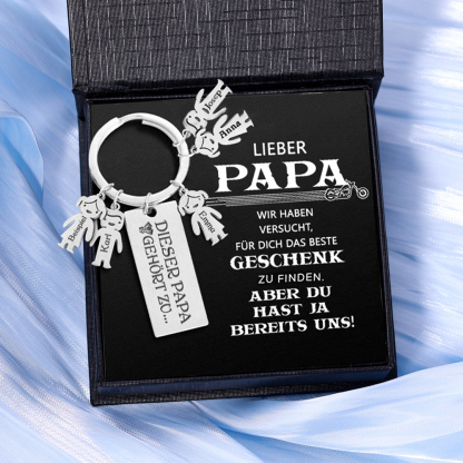 Kettenmachen Personalisierter 5 Kinder Namen Schlüsselanhänger- Lieber Papa-Geschenk mit Nachrichtenkarte 19.99