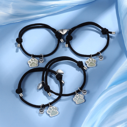 Personalisiertes Foto Projektion Magnet Fluoreszenz Hundepfote Paar Armbänder