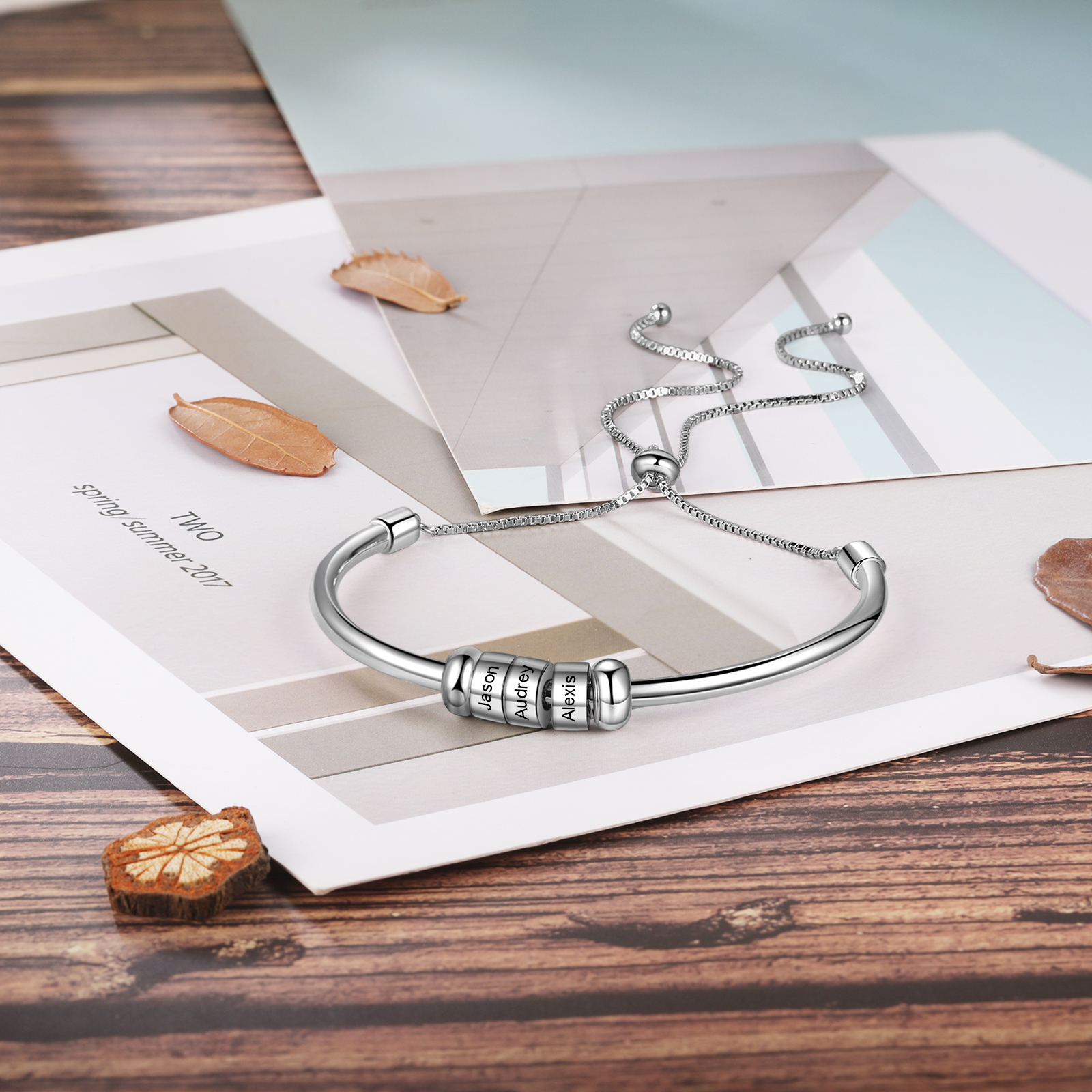 Personalisierte 3 Namen gebundenes Namensarmband