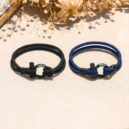 Personalisierbares 1 Name Handseil Armband-An meinen Sohn Glaube an dich selbst-Geschenk mit Nachrichtenkarte Kettenmachen