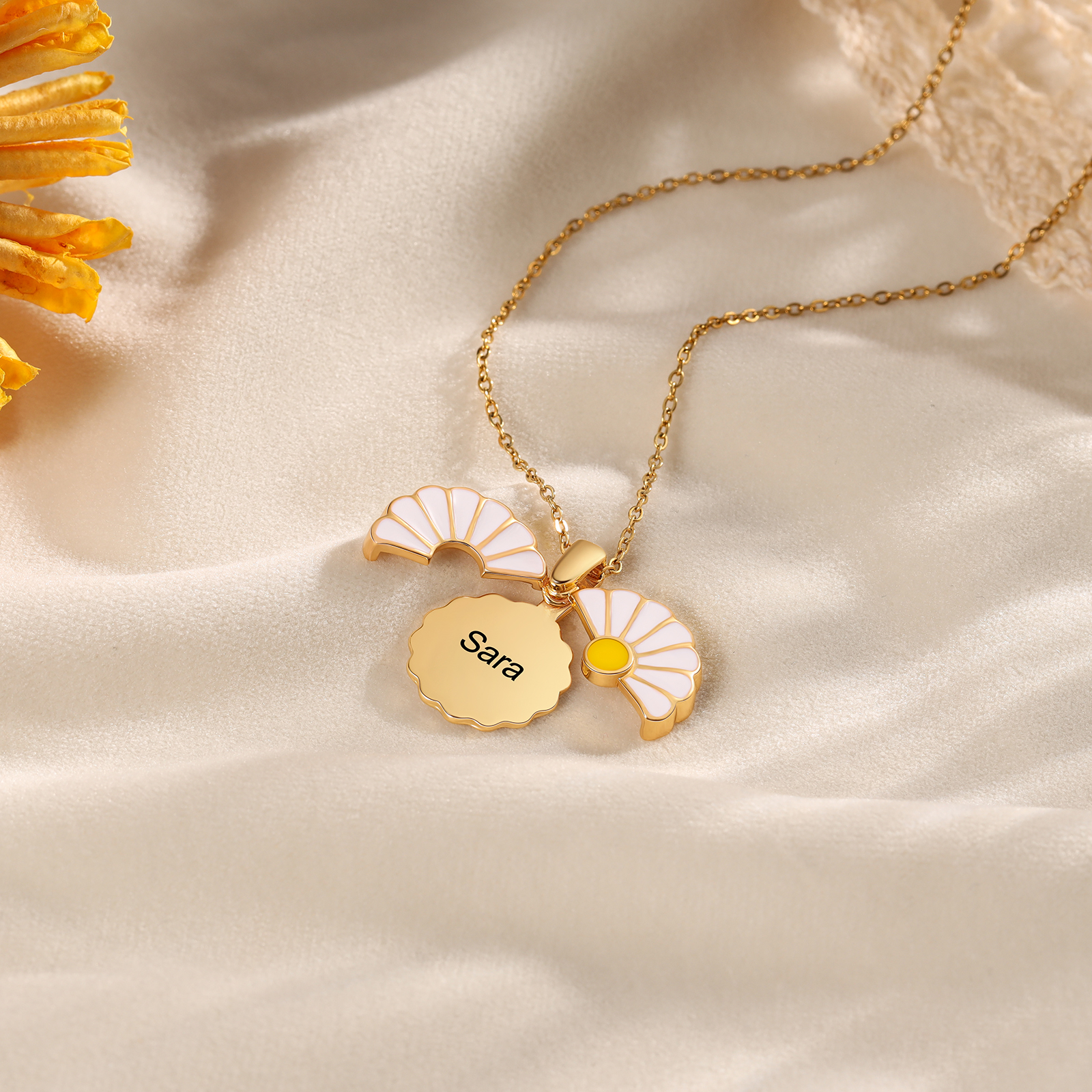 Personalisierte Name Gänseblümchen Halskette-An meine Tochter-Geschenk mit Nachrichtenkarte