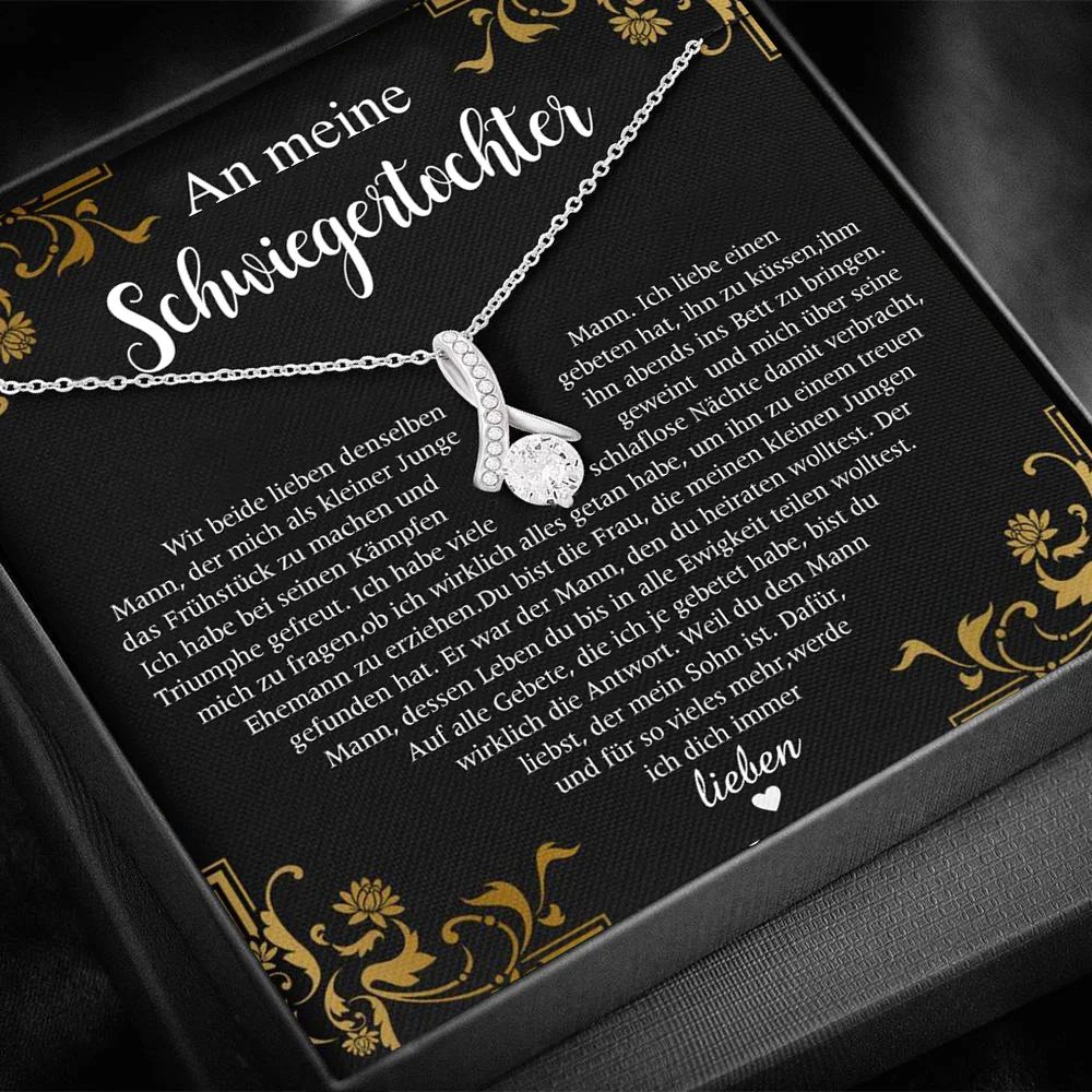 S925 Silber Halskette - An Meine Schwiegertochter - Geschenk mit Nachrichtenkarte