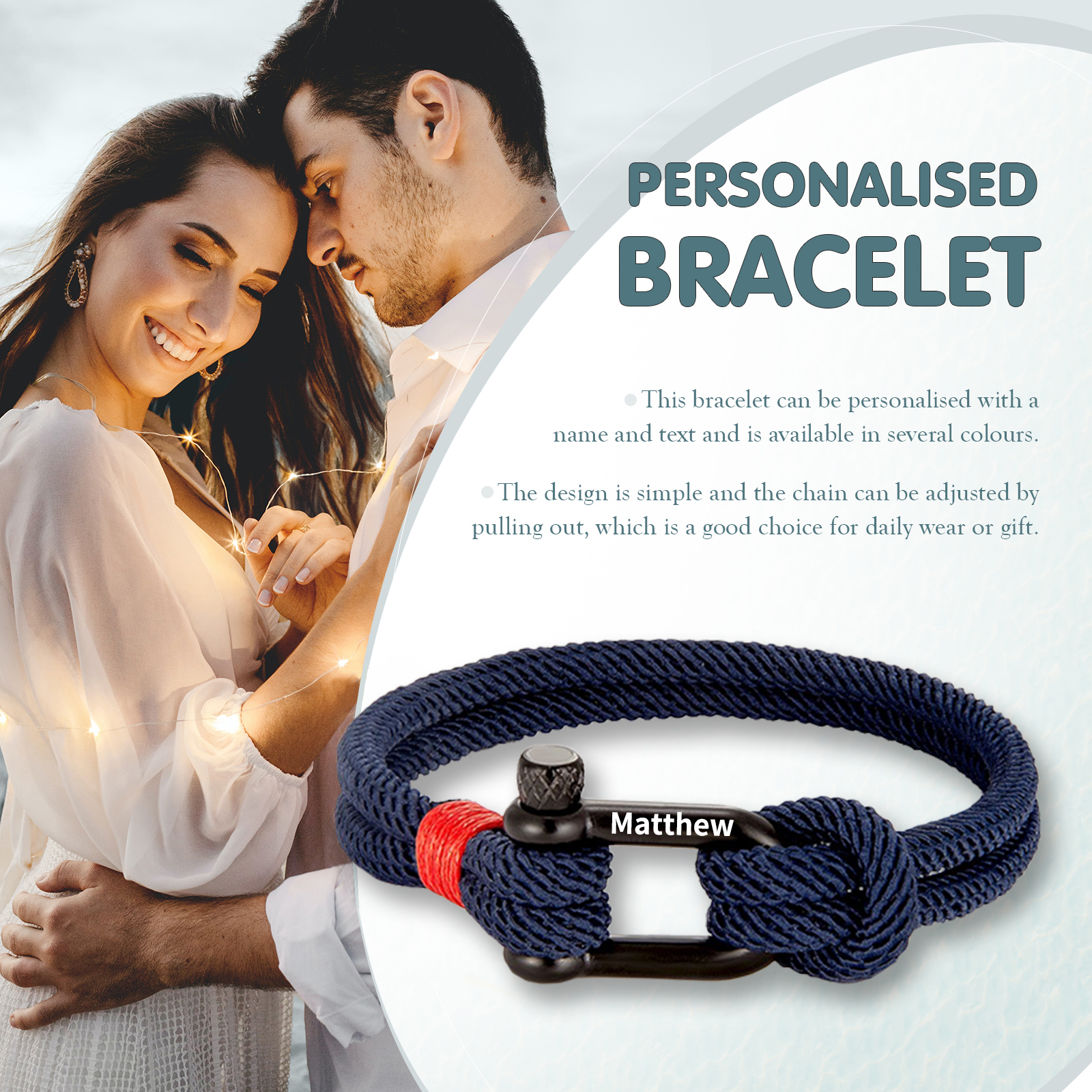 Herren Personalisierter 1 Name Edelstahl Hufeisenschnalle Handseil Armband-An meinen Sohn Glaube an dich selbst-Geschenk mit Nachrichtenkarte