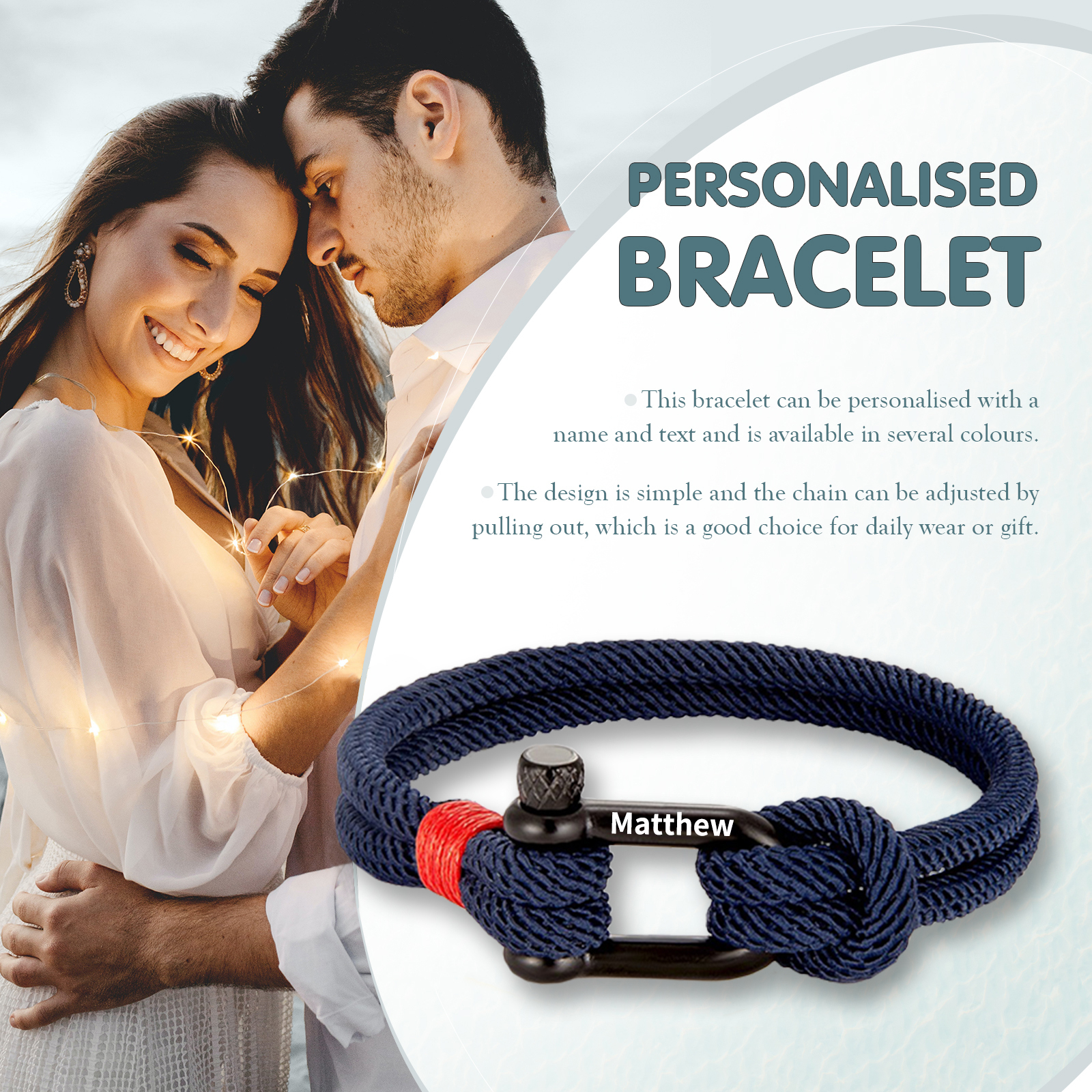 Herren Personalisierter 1 Name Edelstahl Hufeisenschnalle Handseil Armband-An meinen Sohn Glaube an dich selbst-Geschenk mit Nachrichtenkarte