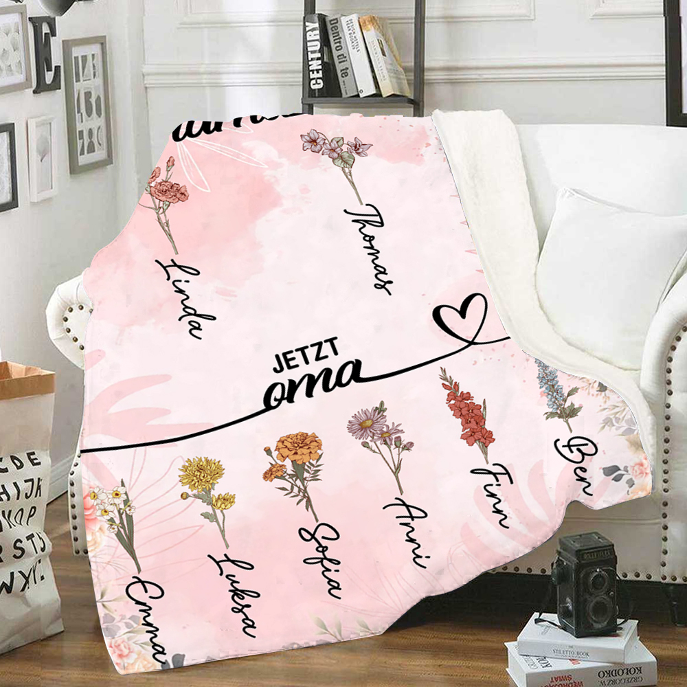 [Copy]Personalisierter Text & Name Decke-Großelterntag Geschenk für Großmutter